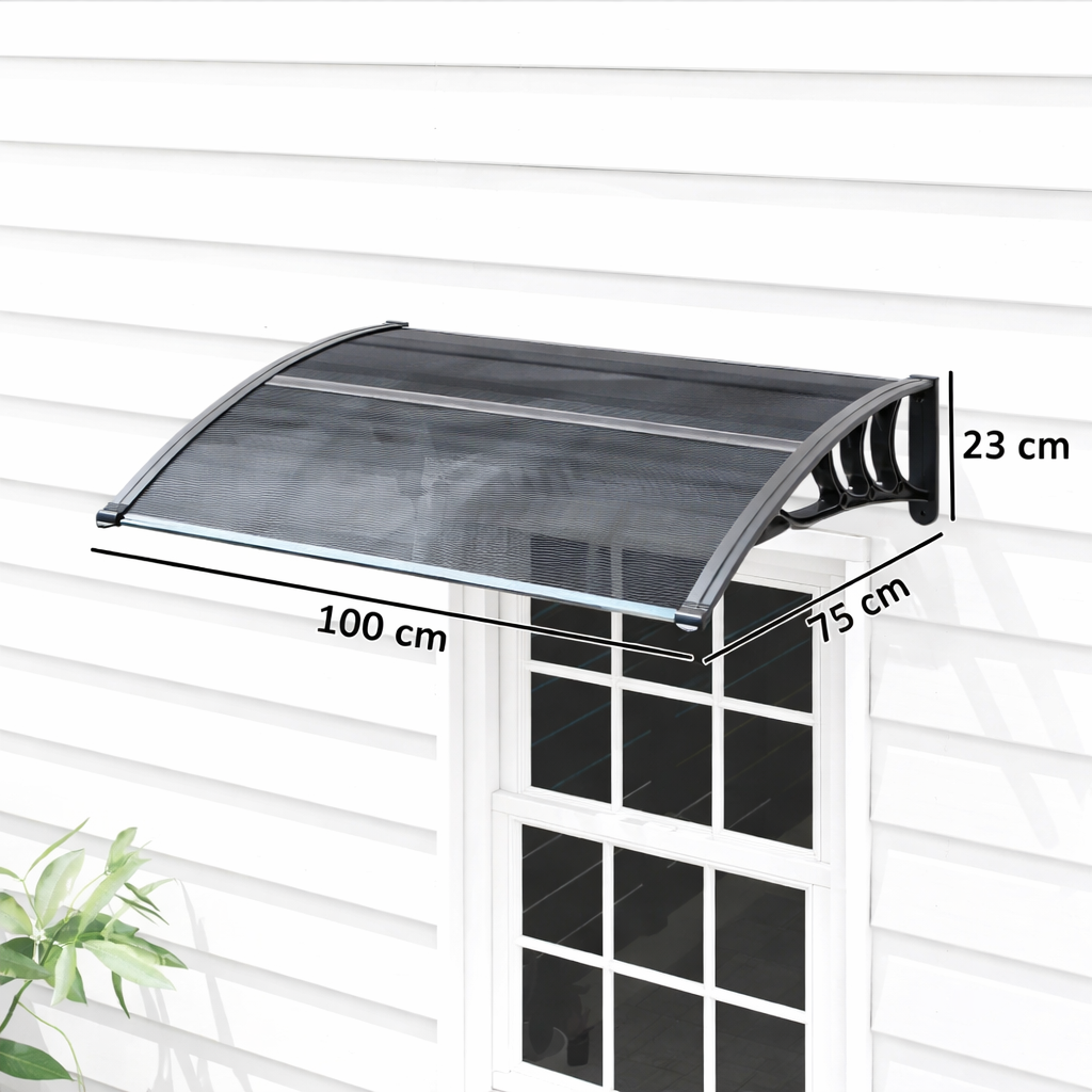 Auvent de Porte 100 x 75 cm Noir