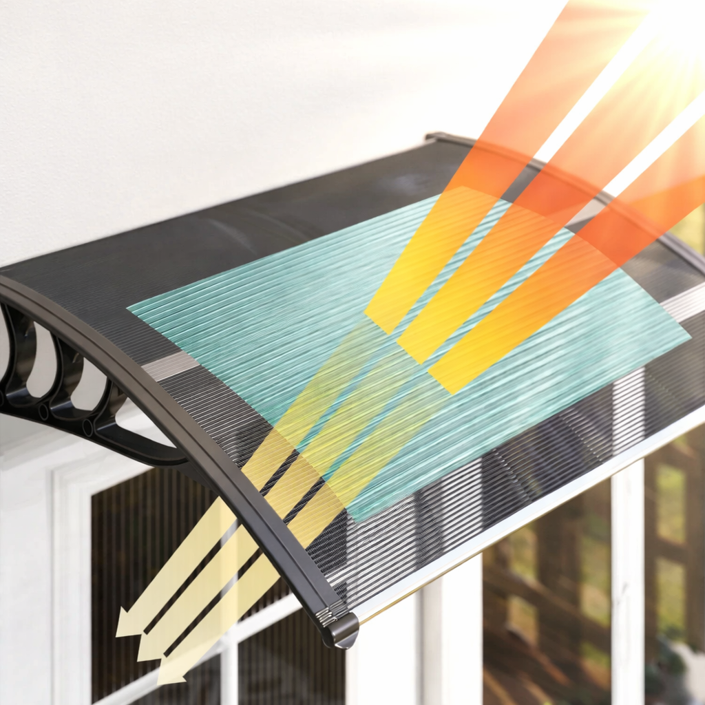 Auvent de Porte 100 x 75 cm Noir