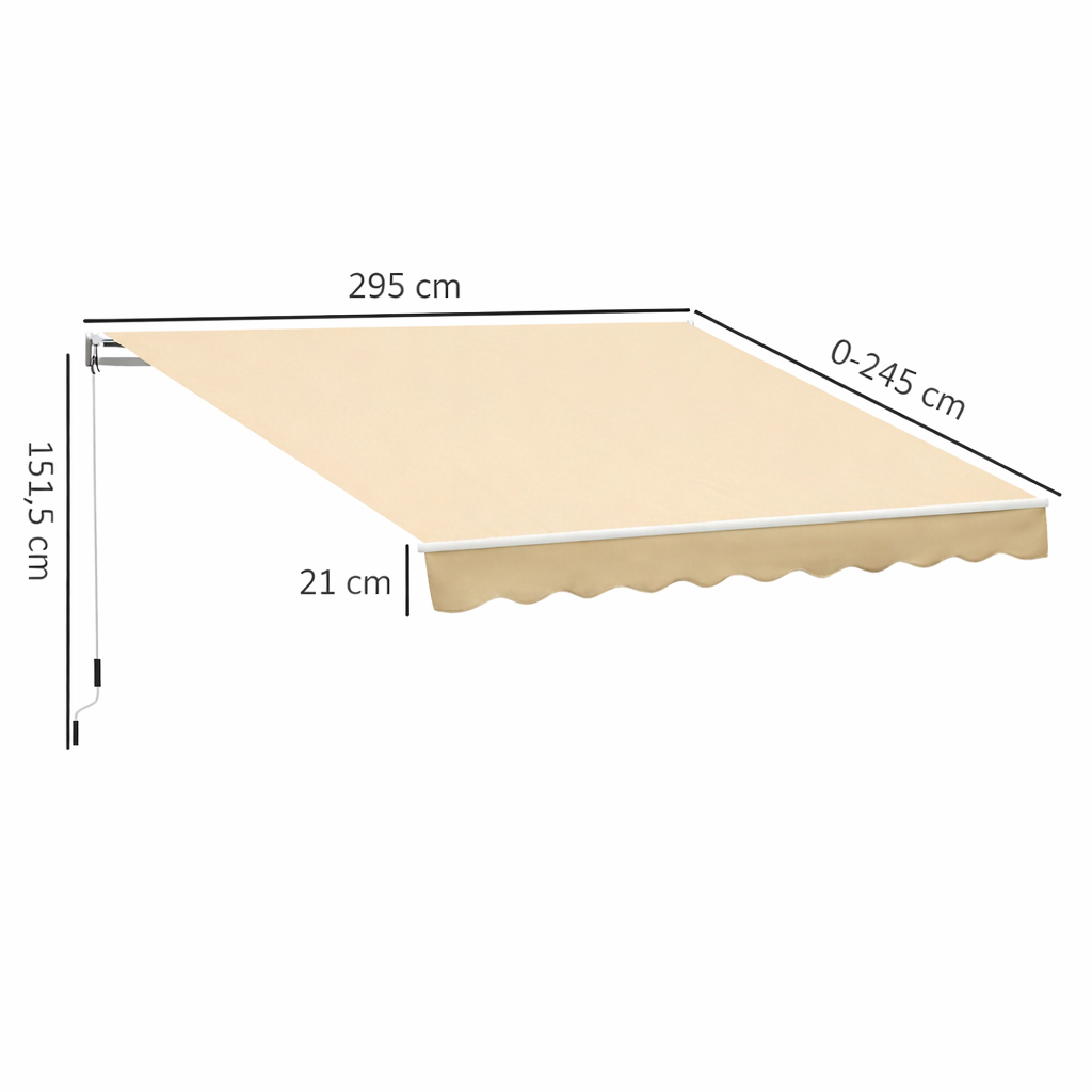 Auvent de Terrasse / Store Banne Manuel 2,95 x 2,45 m
