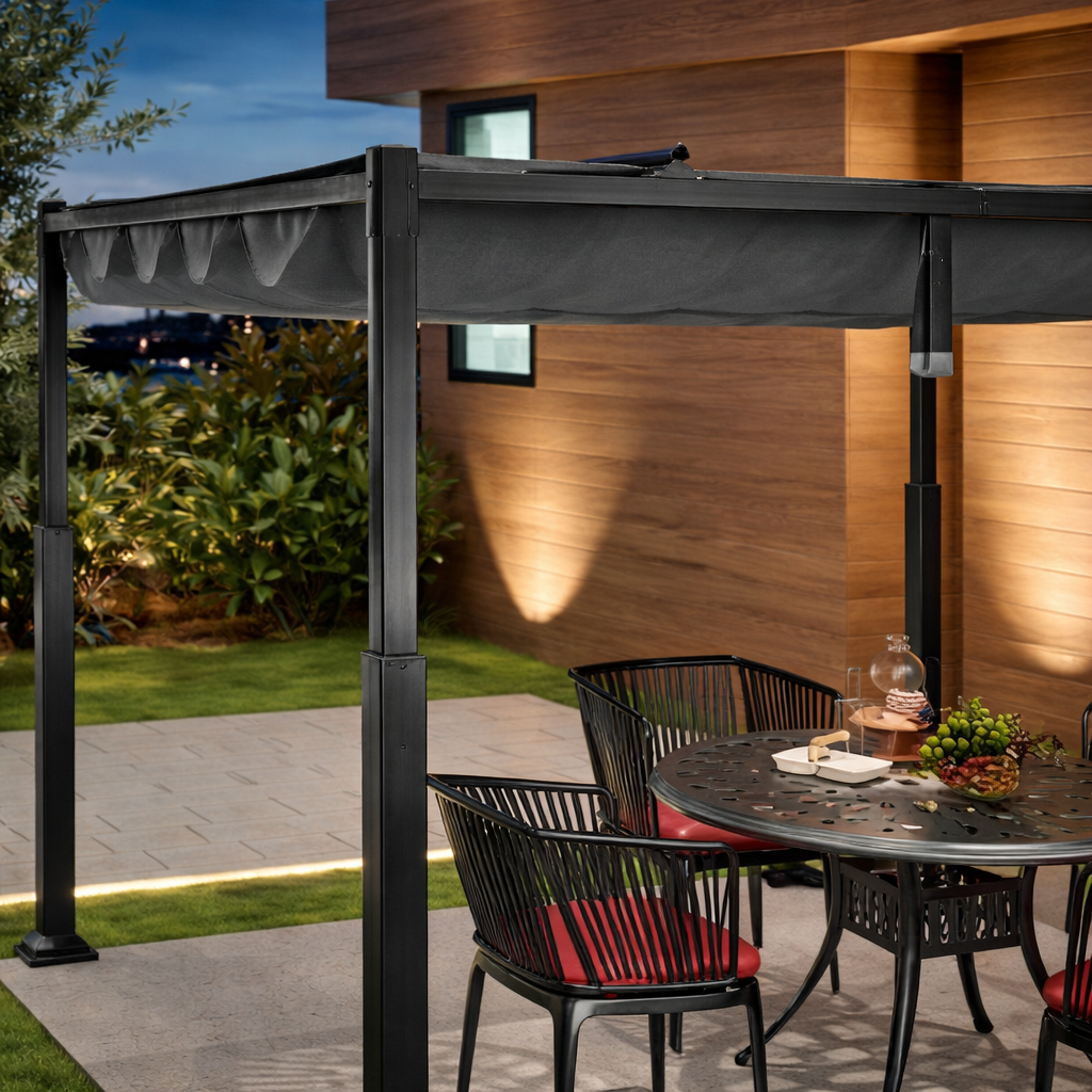 Pergola rétractable 3,10 × 3,10 m