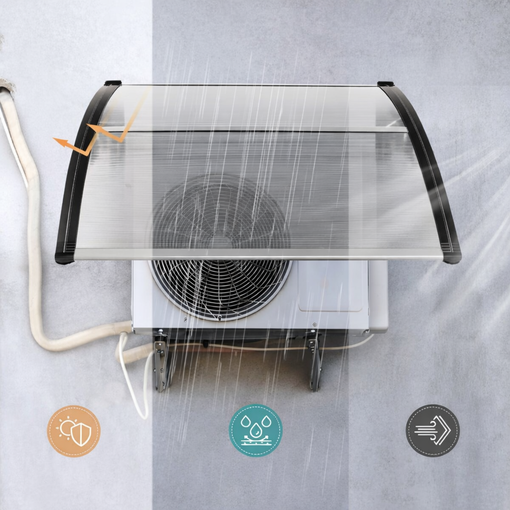 Auvent de Porte 102 × 99 cm Gris