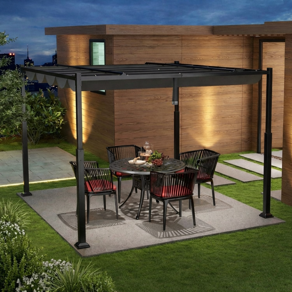 Pergola rétractable 3,10 × 3,10 m